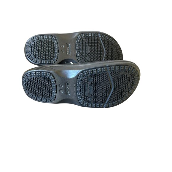 NWT Crocs Mens 11 Black On the Clock Clogs Slip Resistant Work Shoes Slip Ons - Picture 5 of 6